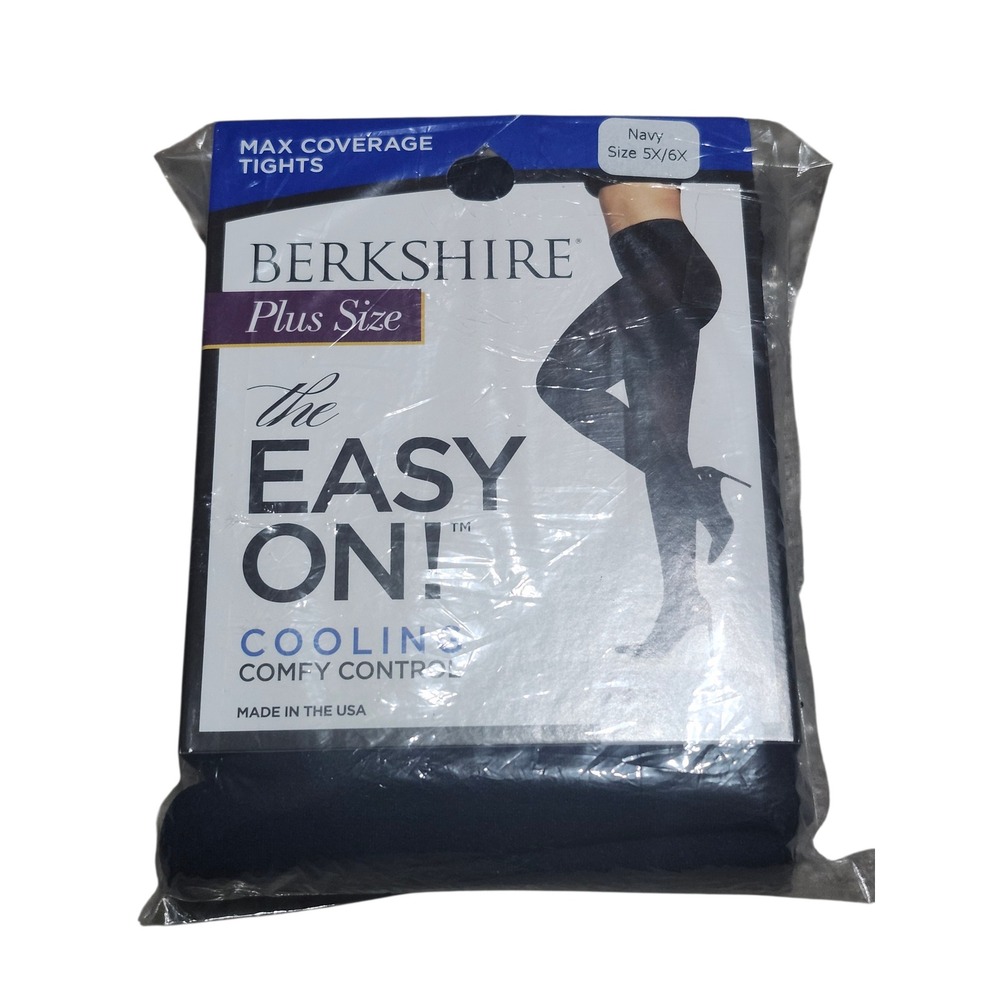 Berkshire Easy On Cooling Comfy Control Plus Size Tights Navy Blue 5X/6X‎ 3828